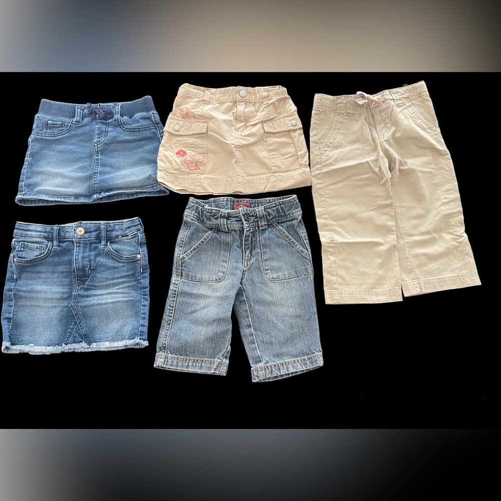 Lot of 5 Girls Skirts and Capris Size 5